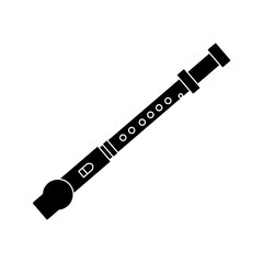 flute instrument icon over white background vector illustration