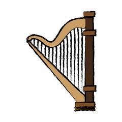 harp icon over white background vector illustration