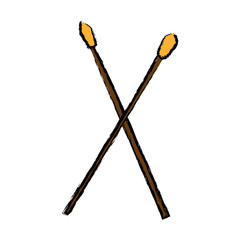 drumsticks icon over white background vector illustration