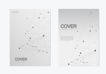 Abstract triangles network. Design brochure with connecting dots and lines