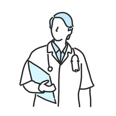 Fototapeta premium Doctor. line drawing and hand drawn. vector illustration.