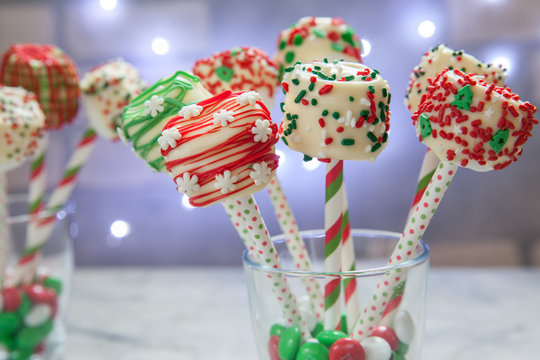 Marshmallow cakepops pops sweet dessert for Christmas party
