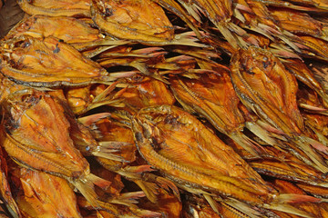 Laos Vang Vieng market dried fish