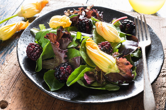 Blackberry and Squash Flower Salad