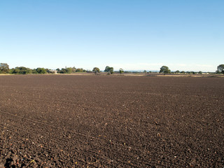 Ploughed and tilled field in north west England, ready or the next year's crop to be sown.