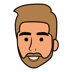 young man head avatar character vector illustration design