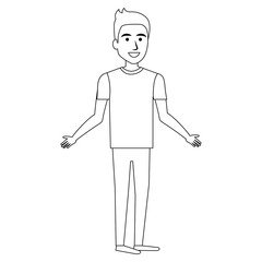 young man avatar character vector illustration design