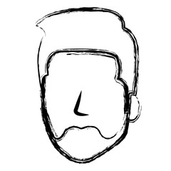 Fototapeta premium young man head avatar character vector illustration design