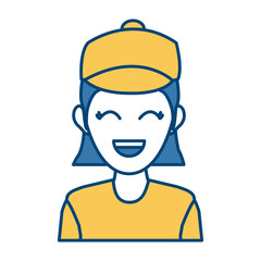 portrait woman character avatar employee icon vector illustration