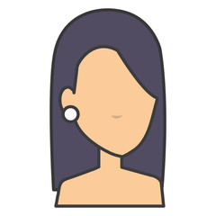 beautiful woman shirtless avatar character vector illustration design
