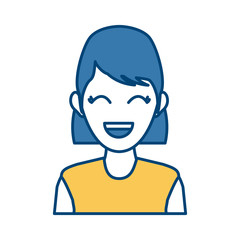 portrait woman character avatar employee icon vector illustration