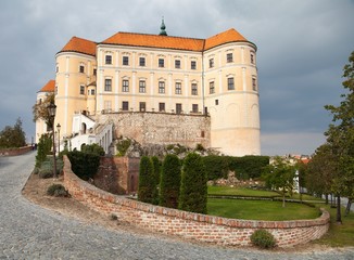 Fototapeta na wymiar Mikulov castle, view from Mikulov town in Czech Republic