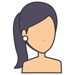 beautiful woman shirtless avatar character vector illustration design