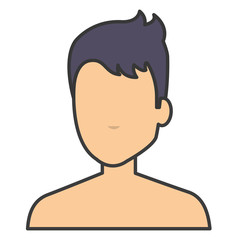 young man shirtless avatar character vector illustration design