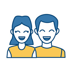 delivery man and woman portrait people worker vector illustration