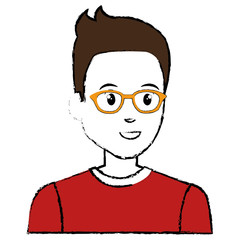 young man avatar character vector illustration design