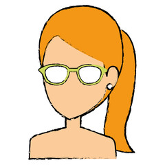beautiful woman shirtless avatar character vector illustration design