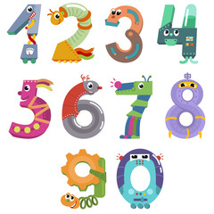 Numbers like cartoon robots