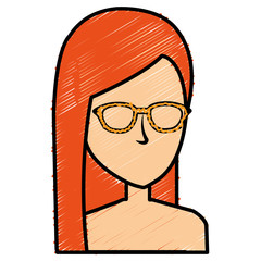 beautiful woman shirtless avatar character vector illustration design