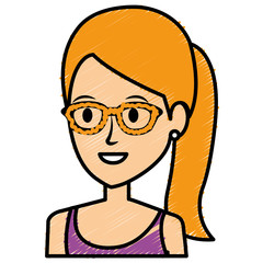 beautiful woman avatar character vector illustration design