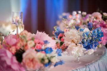 wedding decorations with flowers. picture with soft focus