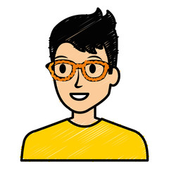 young man avatar character vector illustration design