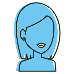 beautiful woman shirtless avatar character vector illustration design