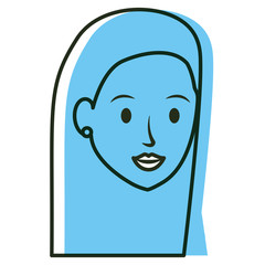 beautiful woman head avatar character vector illustration design