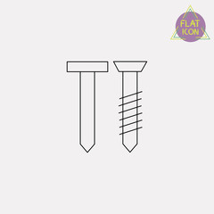 nail and screw line icon