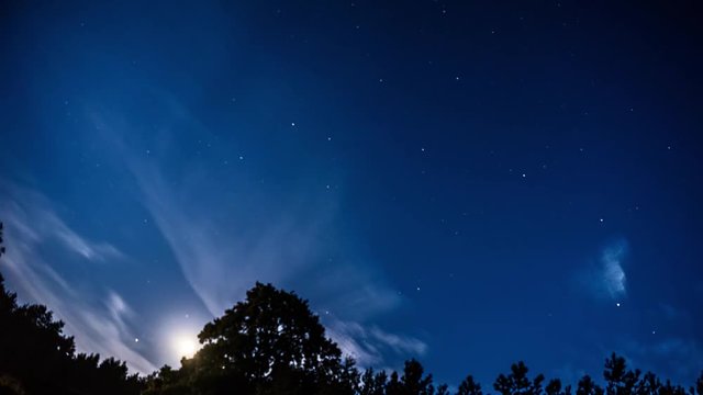 starry night sky with moon