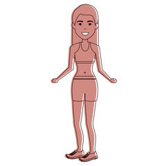 Woman in sports suit character vector illustration design