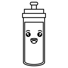 bottle gym kawaii character vector illustration design