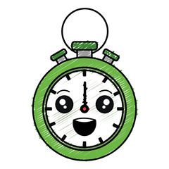 chronometer measure kawaii character vector illustration design
