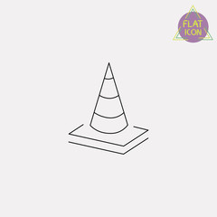 Fototapeta premium Traffic Cone Line Icon