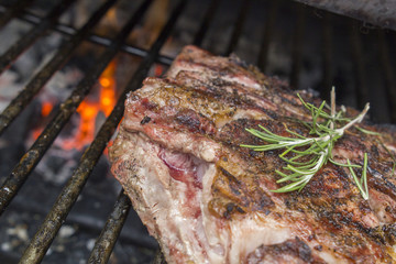 Steak fried on the grill
