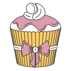 delicious cupcake bakery icon vector illustration design