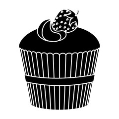 delicious cupcake bakery icon vector illustration design