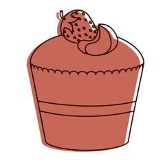 delicious cupcake bakery icon vector illustration design