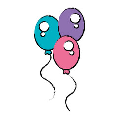 balloons air party icon vector illustration design