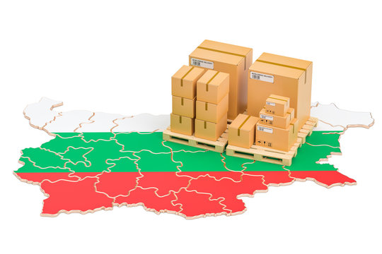 Shipping and Delivery from Bulgaria concept, 3D rendering