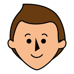 young man head avatar character vector illustration design