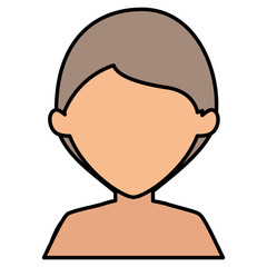 young man shirtless avatar character vector illustration design