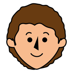 young man head avatar character vector illustration design