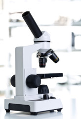 Microscope with sample in lab