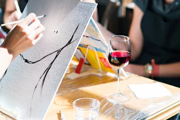 Keuken foto achterwand Olieverfschilderij wijn © zorgens