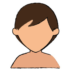 young man shirtless avatar character vector illustration design