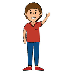 young man avatar character vector illustration design