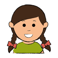 little girl avatar character vector illustration design
