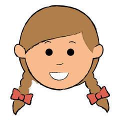 little girl avatar character vector illustration design