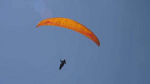 Beautiful blue sky with paraglide.